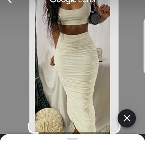 Naked Wardrobe Ruched Midi Skirt